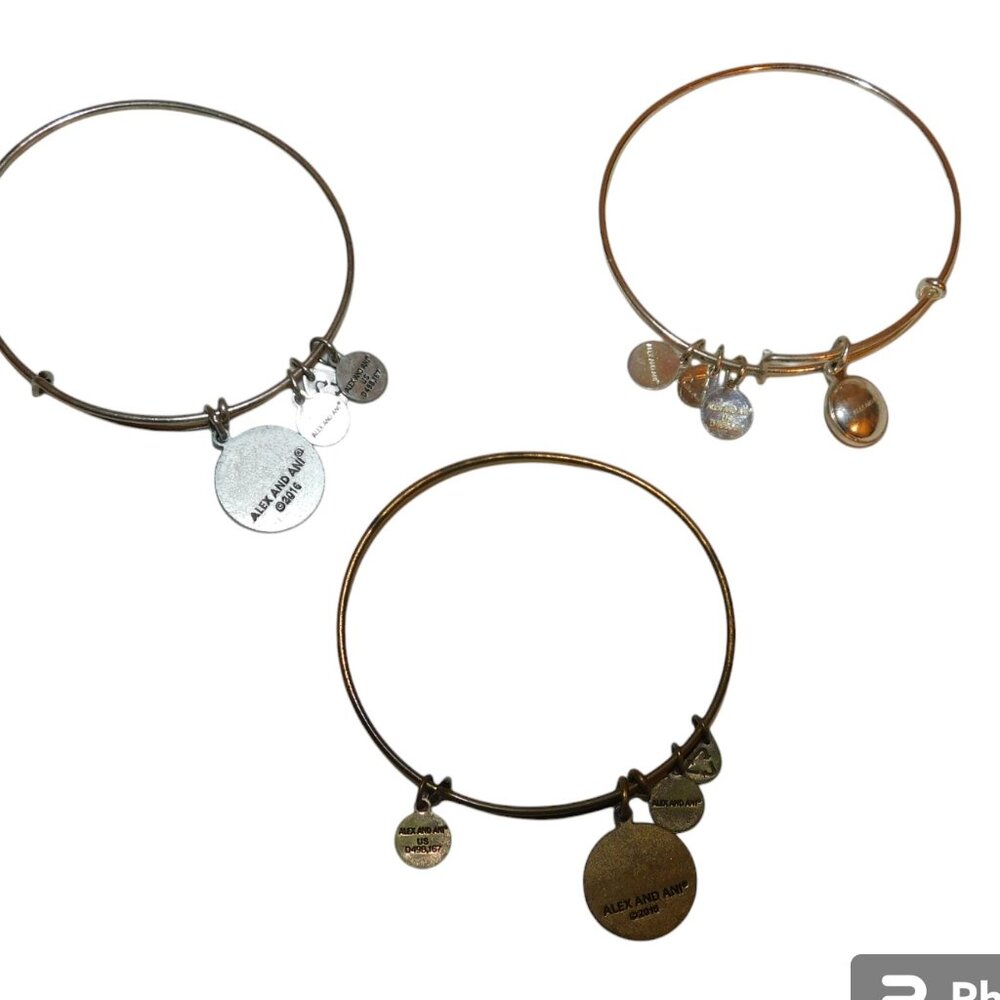 Alex And Ani Bangle Bracelets Initial C, Garnet B… - image 7